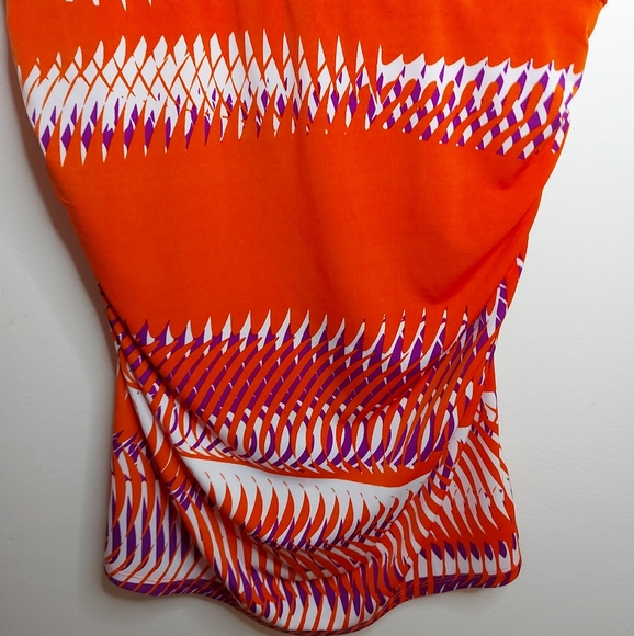 Marciano Bright Orange Dress With Braided Neck Detail - Picture 4 of 8